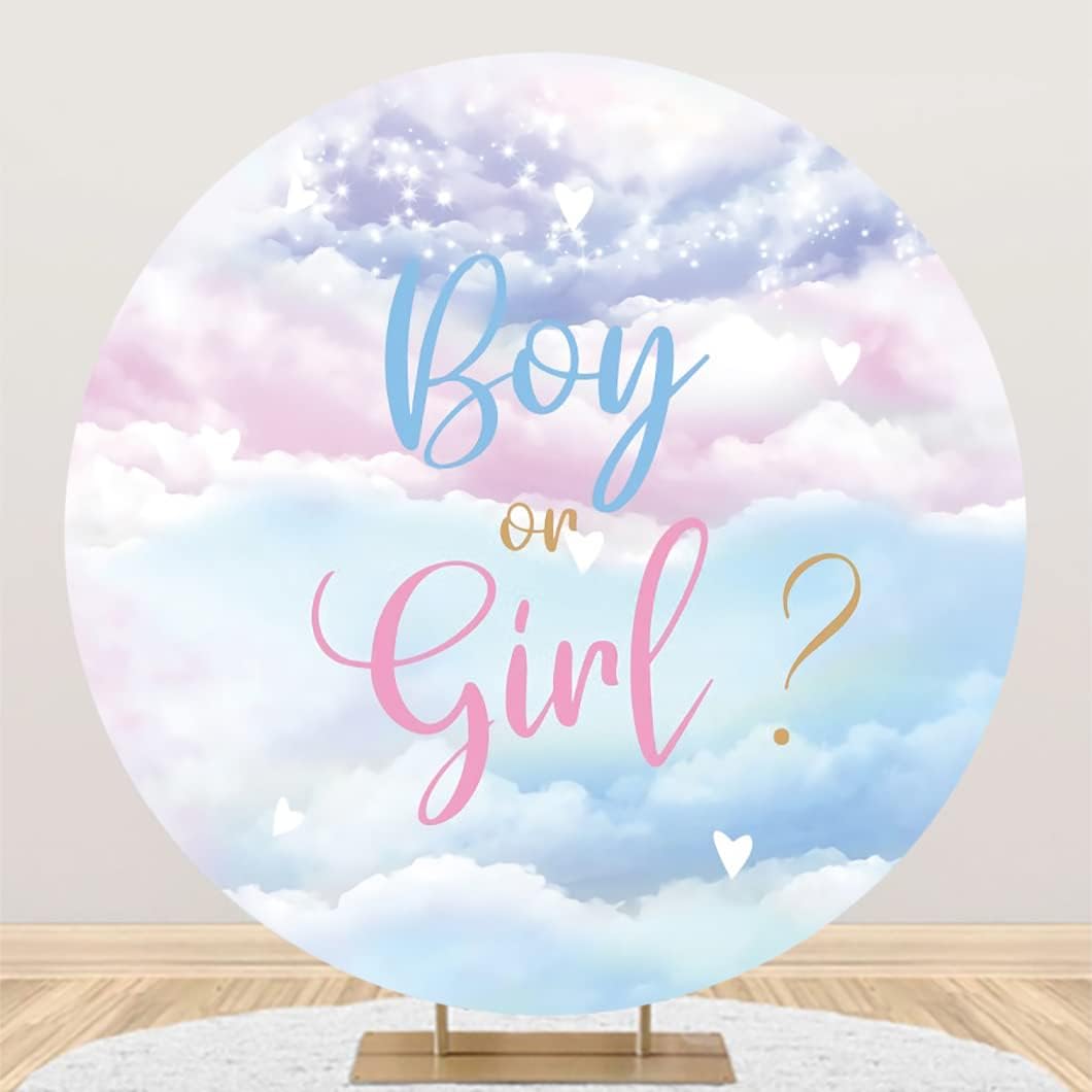 Boy or Girl Gender Reveal Round Backdrop 7x7ft (Rental Only)