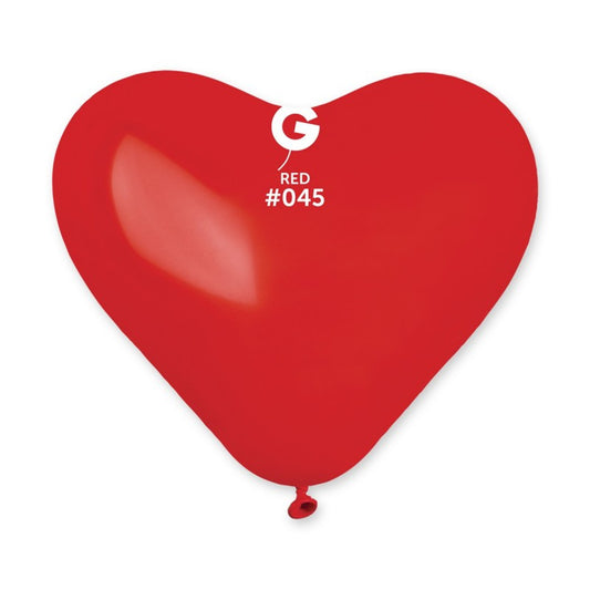 10"Gemar Heart Red #045 (50 count)