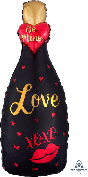 35" Champagne Bottle Bubbly Love Garland Multi-Balloon - 3D Effect